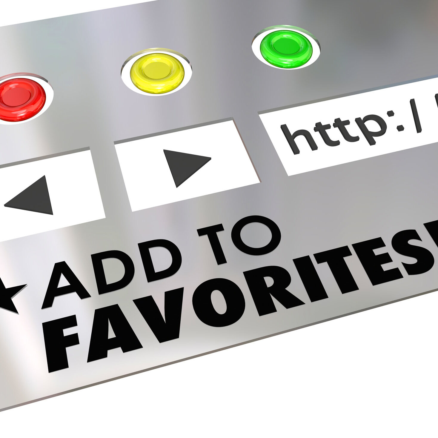Add to Favorites words on a website browser screen to encourage you to bookmark a good Internet page